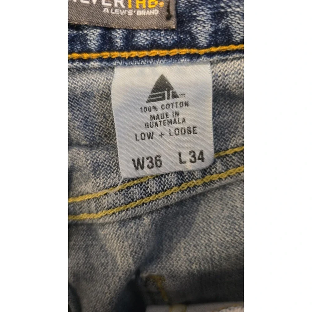 Vintage Levis SilverTab Jeans Mens 36x34 Y2K Low Rise Loose Fit Baggy Light Wash